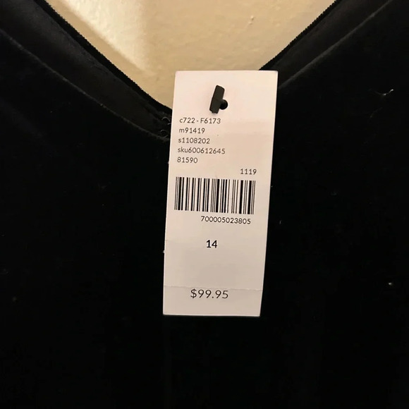Lane Bryant Velvet Sequin Long Sleeve Sheath Dress Size 14 - Picture 3 of 7